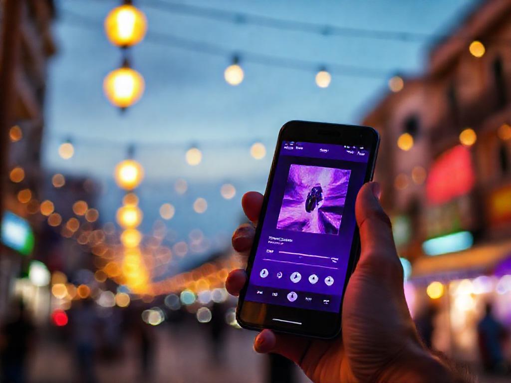 Application Musically affichée sur smartphone tenu en extérieur